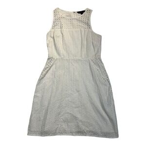 Banana‎ Republic Petite 00P White Eyelet Sleeveless Summer Dress